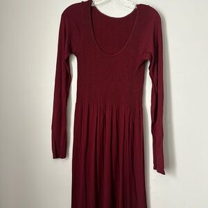 💚10 Elietian long sleeve maroon stretchy dress one size fits most